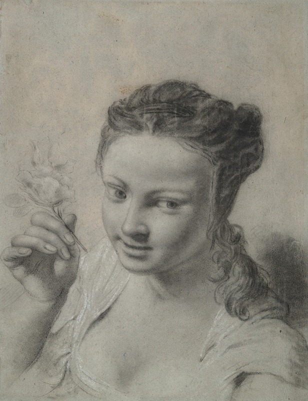 School of Giovanni Battista Piazzetta - Girl with a Flower