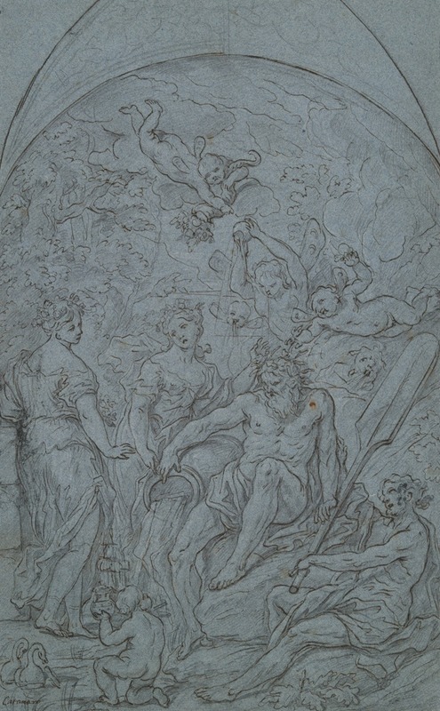 Anonymous - Study for an Allegory with River God and Plenty
