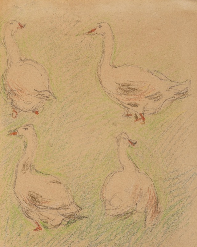 Alfred Sisley - Etude de quatre oies
