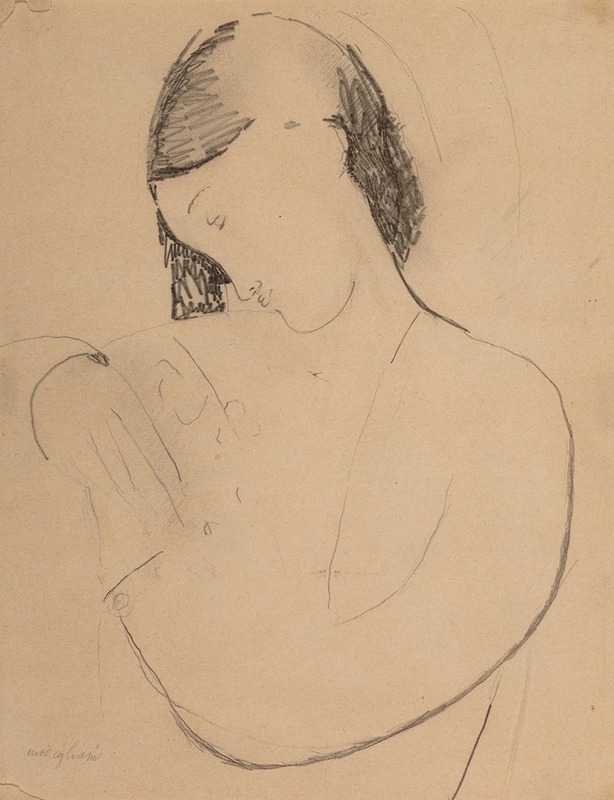 Amedeo Modigliani - Busta di donna con testa di profile