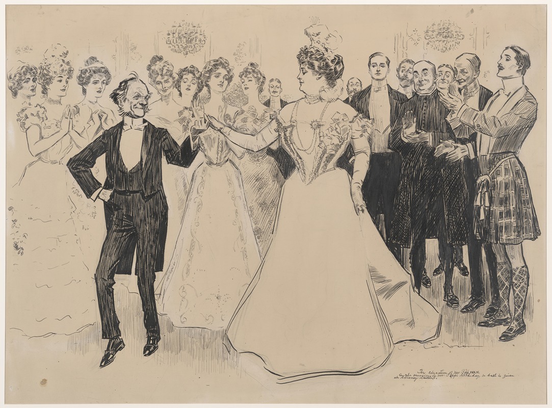 Charles Dana Gibson - The education of Mr. Pipp. XXXIV, on the occasion of Mr. Pipp’s birthday, a ball is given at Caroney Castle