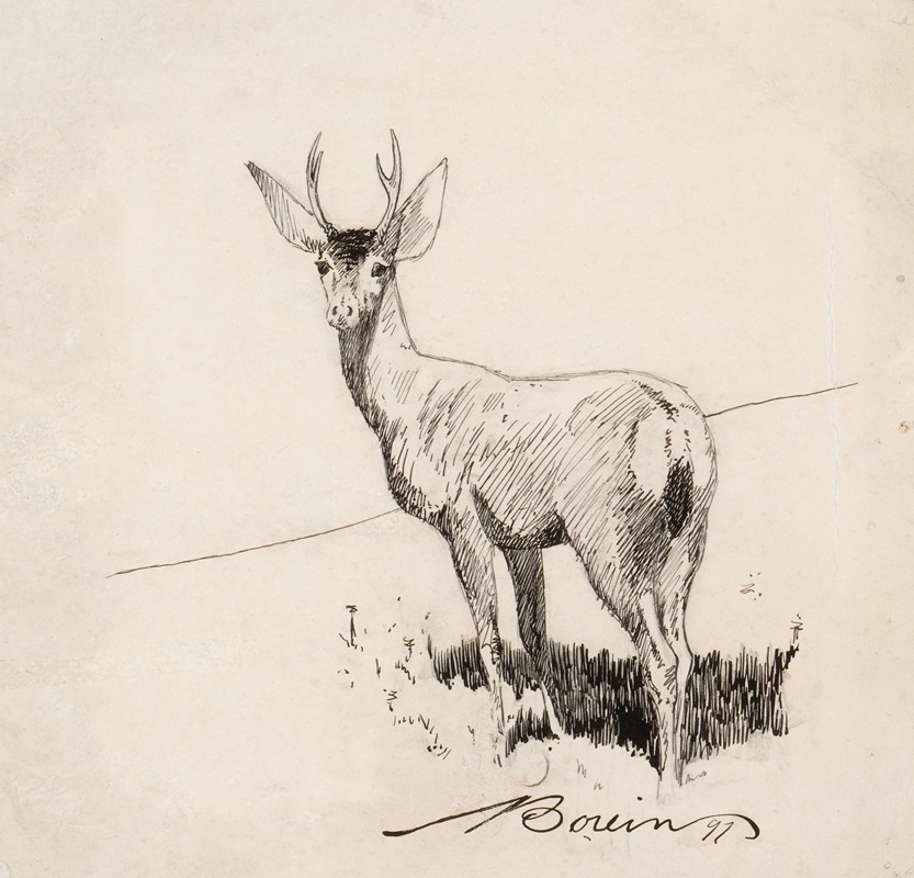 Edward Borein - Standing Buck