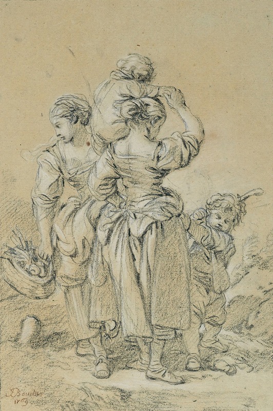 François Boucher - Deux femmes et deux enfants