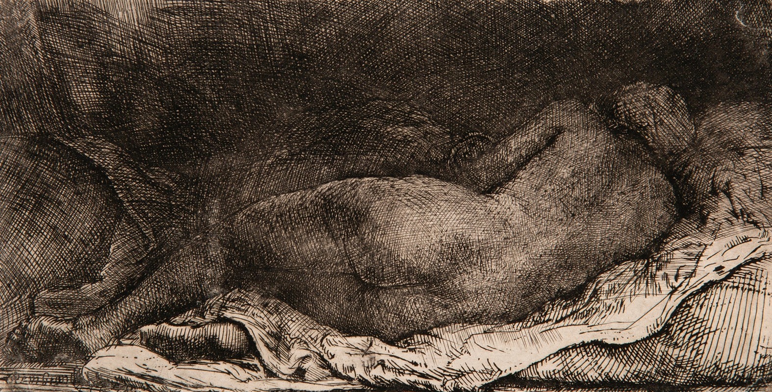 Rembrandt van Rijn - Reclining female nude