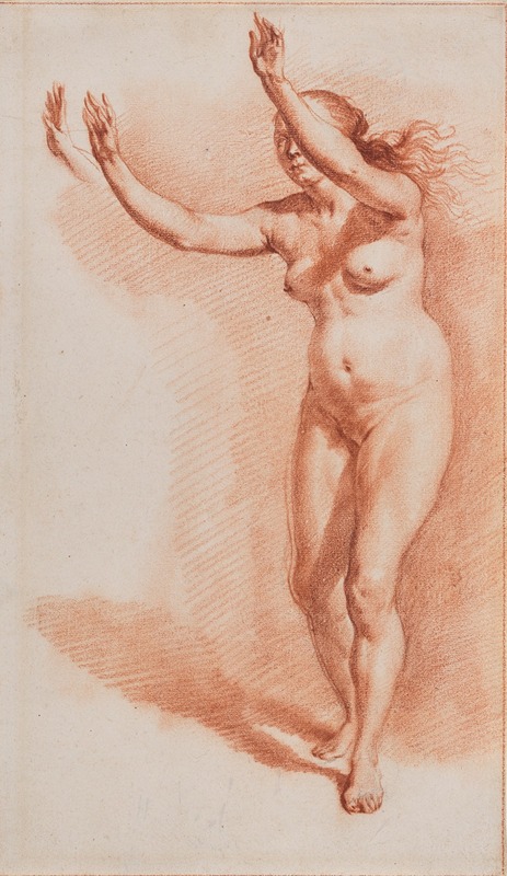 Adriaen van de Velde - Standing Nude Woman with Upraised Arms