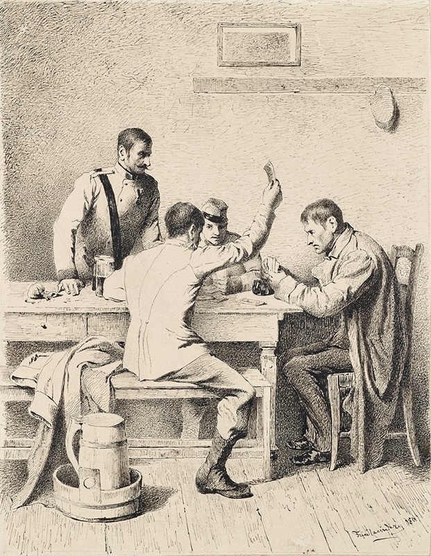 Friedrich Friedländer - Soldaten beim Kartenspiel