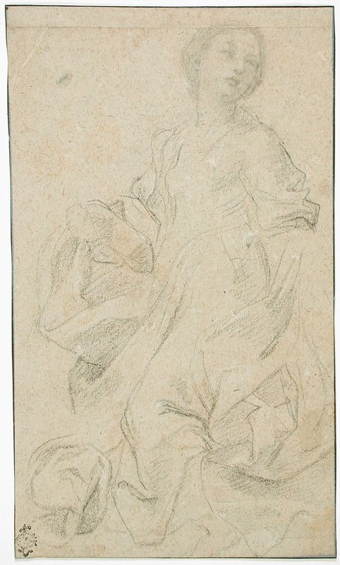 Guido Reni - Study of a Kneeling Female Figure