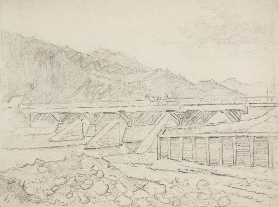Ivan Ivanec - Górzysty krajobraz z mostem