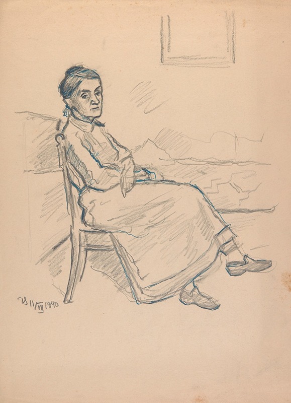 Ivan Ivanec - Kobieta siedząca na krześle we wnętrzu z oknem