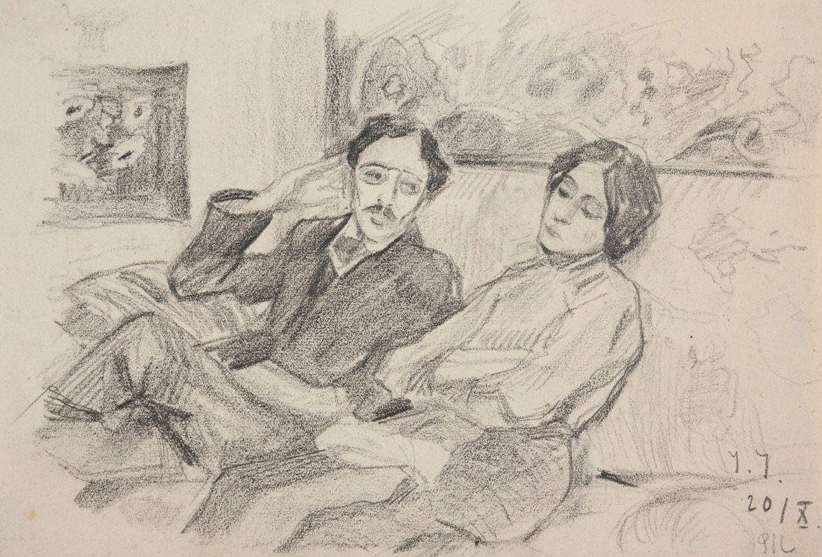 Ivan Ivanec - Mężczyzna i kobieta siedzący na kanapie (Ivan Ivanec’ i Lidia Paraszczuk )