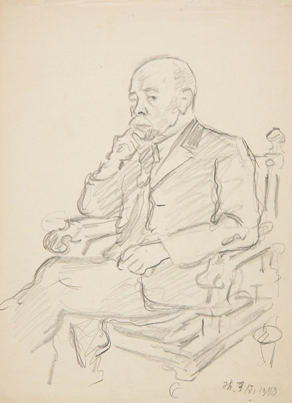 Ivan Ivanec - Studium portretowe starszego mężczyzny siedzącego w fotelu