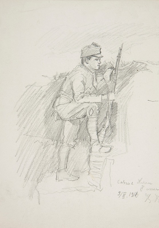 Ivan Ivanec - Żołnierz Legionu Ukraińskich Strzelców Siczowych (1914-1920) w okopie