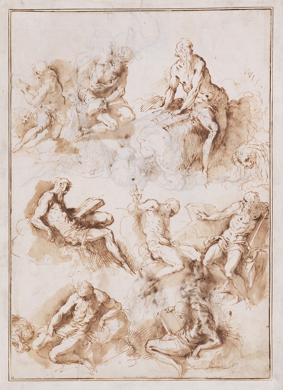 Jacopo Palma Il Vecchio - Sheet of Studies of St. Jerome