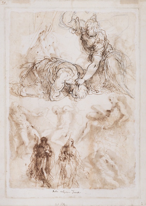 Jacopo Palma Il Vecchio - Studies of Jael and Sisera and Other Figures