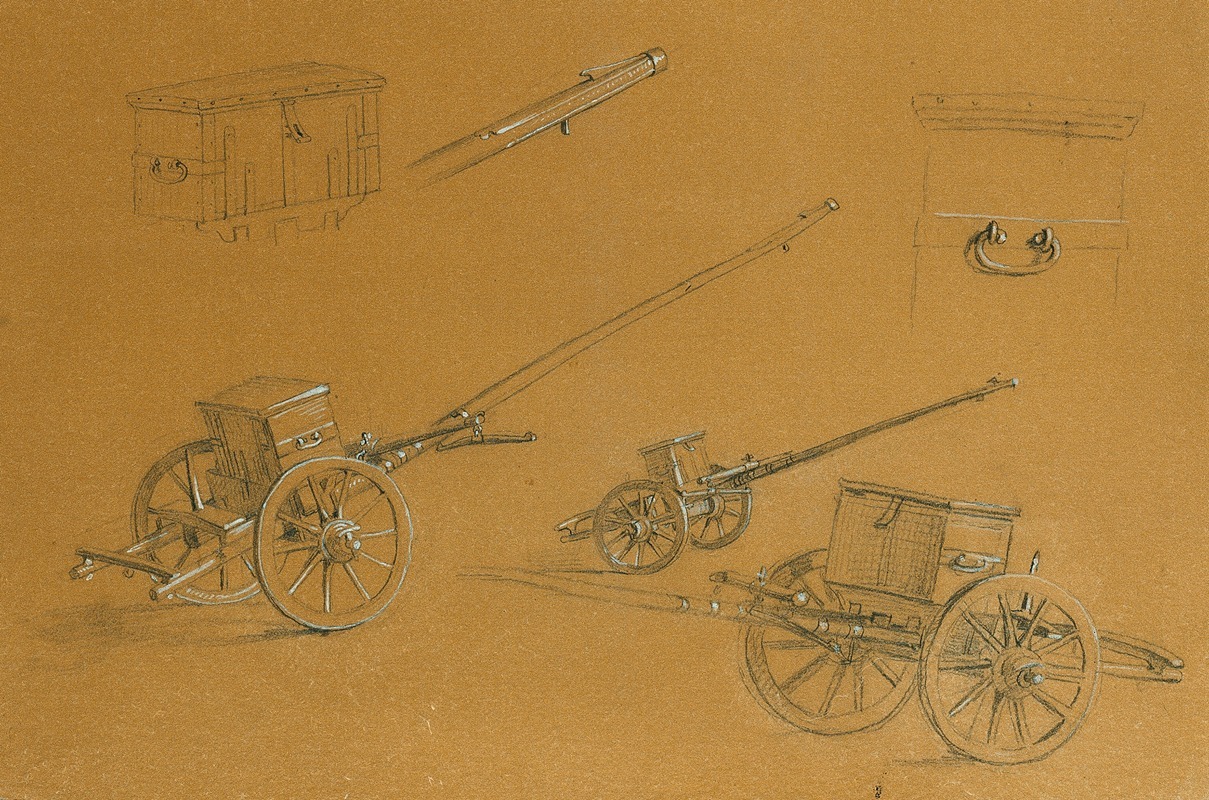 Johann Peter Krafft - Studie zu Kanonen, Heeresutensilien