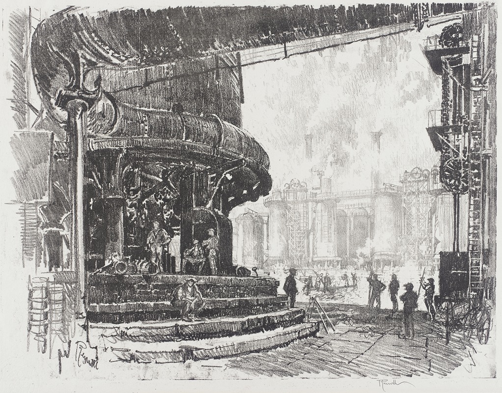 Joseph Pennell - Making Pig Iron; The Base of the Blast Furnaces