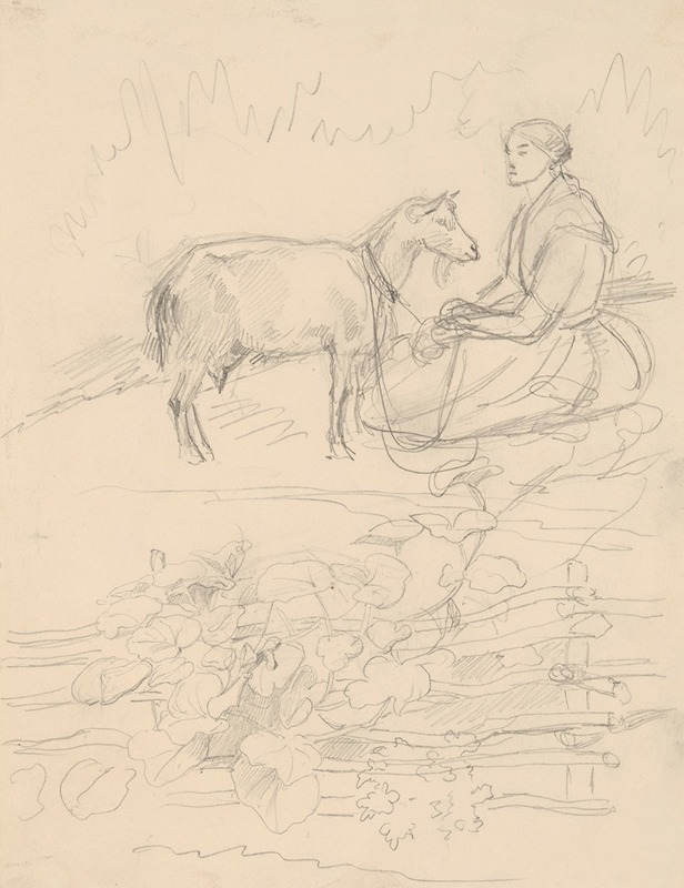 Józef Simmler - A shepherdess with a goat