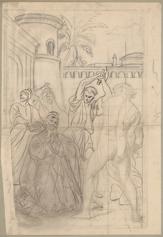 Józef Simmler - Composition sketch to the painting ‘Martyrdom of St Matthias’