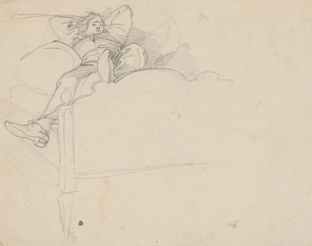 Józef Simmler - Man resting on a bed