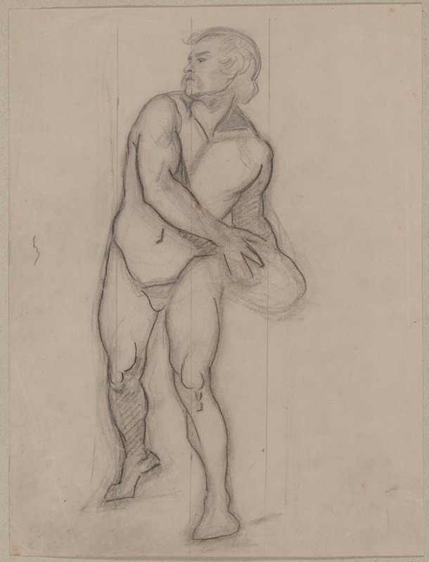 Józef Simmler - Nude sketch to the assailant to the painting ‘Martyrdom of St. Matthias’