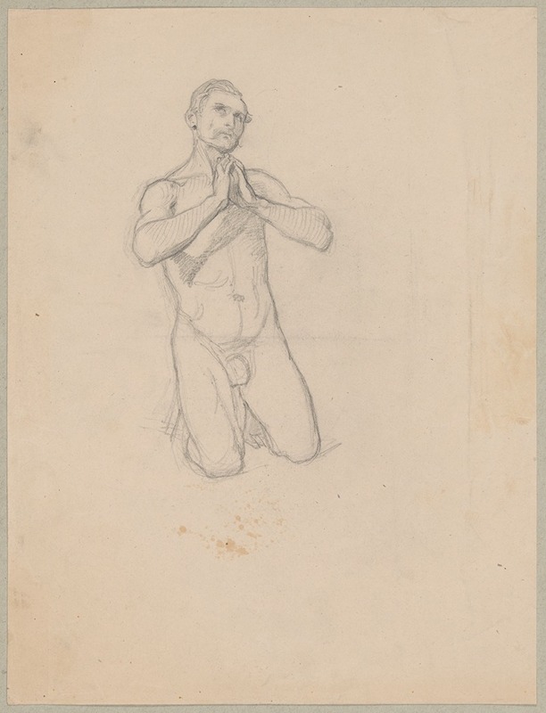 Józef Simmler - Nude sketch to the figure of St. Matthias to the painting ‘Martyrdom of St. Matthias’