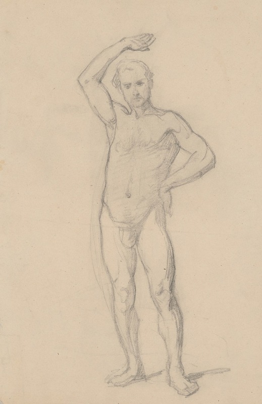 Józef Simmler - Nude sketch to the high priest to the painting ‘Martyrdom of St. Matthias’