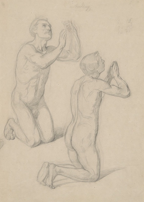 Józef Simmler - Nude studies for the figures of David and Pius IX in the painting ‘The Immaculate Conception of the Blessed Virgin Mary’