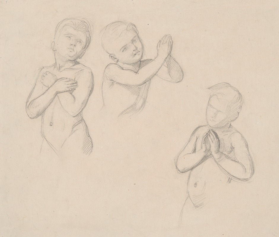 Józef Simmler - Nude studies of boys for the figures of angels in the painting ‘The Immaculate Conception of the Blessed Virgin Mary’