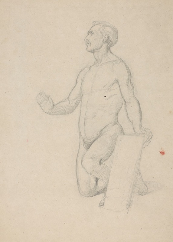 Józef Simmler - Nude study for the figure of Moses in the painting ‘The Immaculate Conception of the Blessed Virgin Mary’