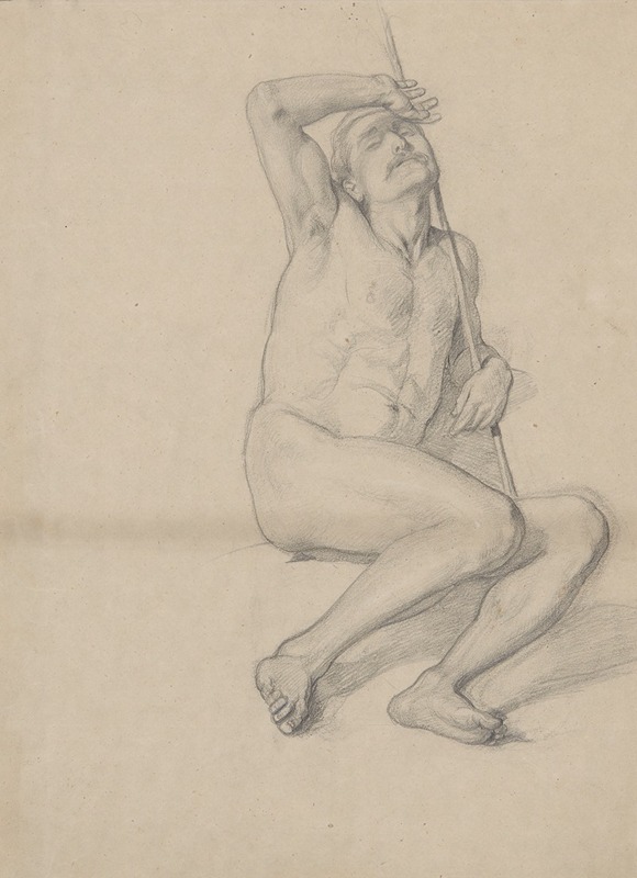 Józef Simmler - Nude study for the figure of Patriarch Jacob in the painting ‘The Immaculate Conception of the Blessed Virgin Mary’