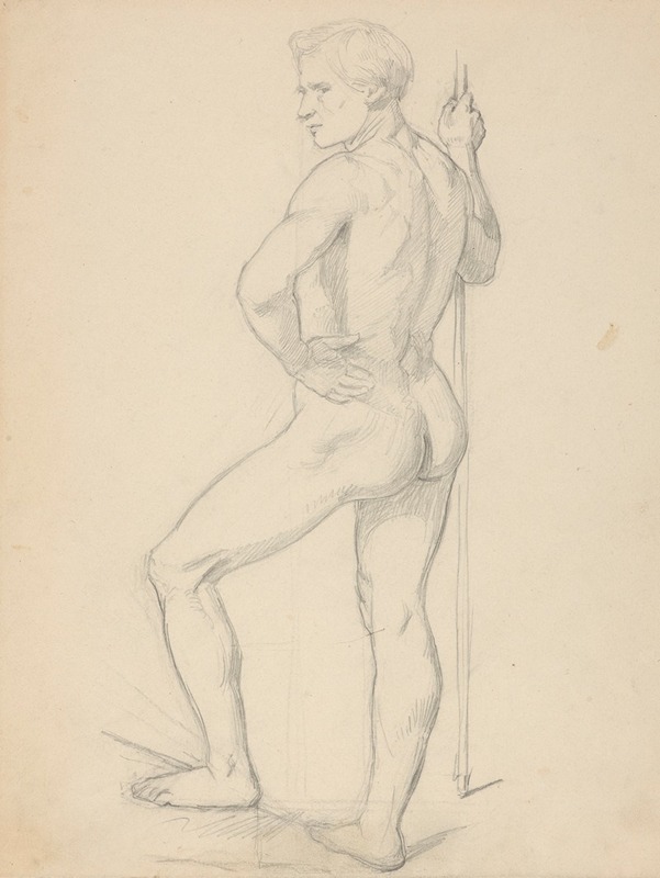 Józef Simmler - Nude study of guardian to the painting ‘Katarzyna Jagiellonka in Gripsholm Prison’
