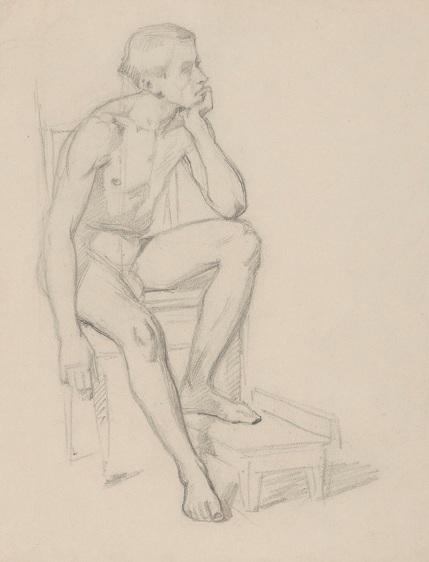 Józef Simmler - Nude study of prince for the painting ‘The Upbringing of Sigismund Augustus’