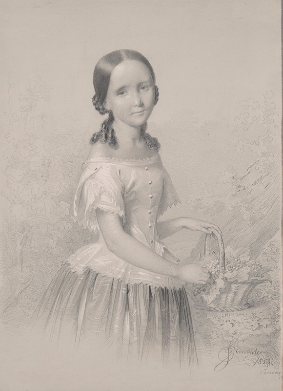 Józef Simmler - Portrait of Franciszka Wołowska, sister of the mother of Feliks Jasieński