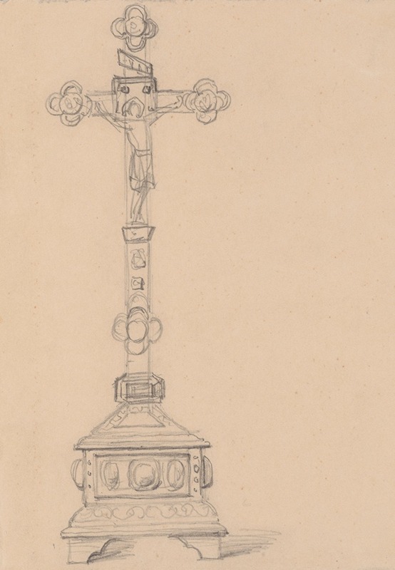 Józef Simmler - Sketch of crucifix for the painting ‘Queen Jadwiga’s Oath’