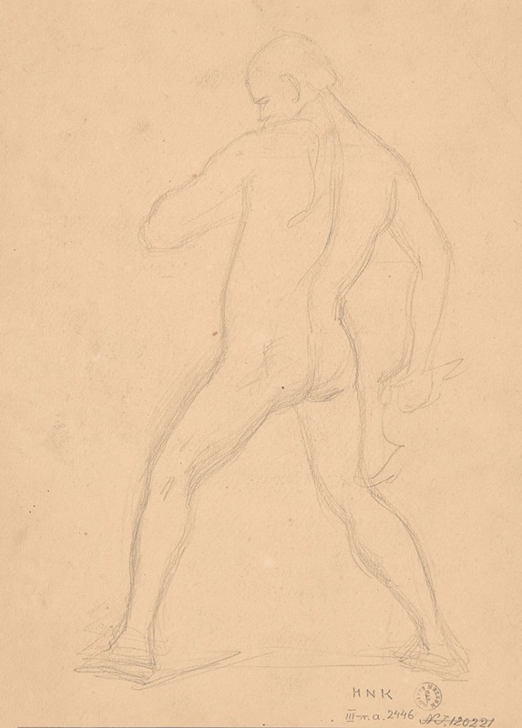 Józef Simmler - Sketch of nude male to the painting ‘Martyrdom of St. Matthias’