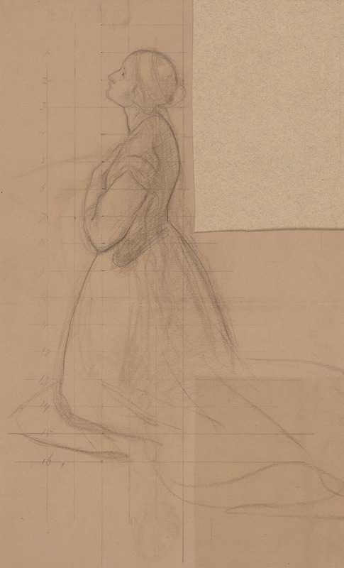 Józef Simmler - Sketch of the queen figure for the painting ‘Queen Jadwiga’s Oath’