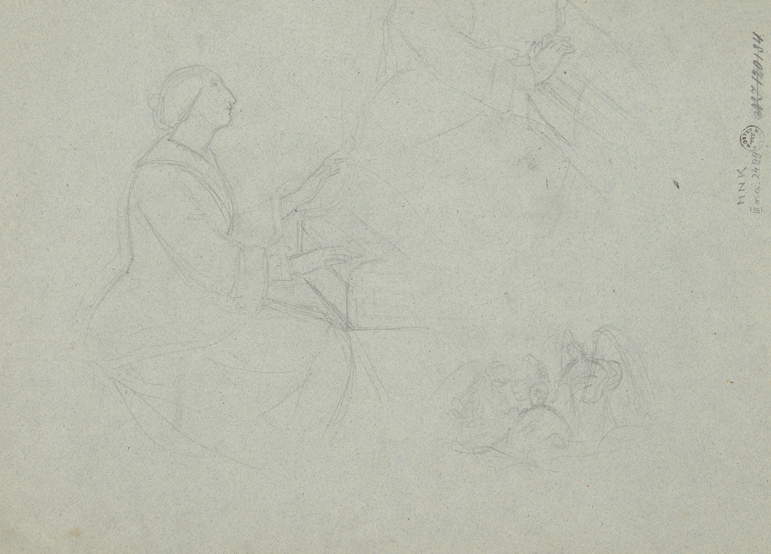 Józef Simmler - Sketch to the Figure of St Cecilia
