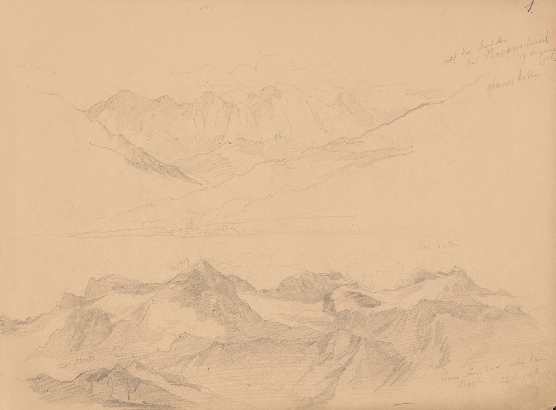 Józef Simmler - Sketches of alpine ranges in Switzerland