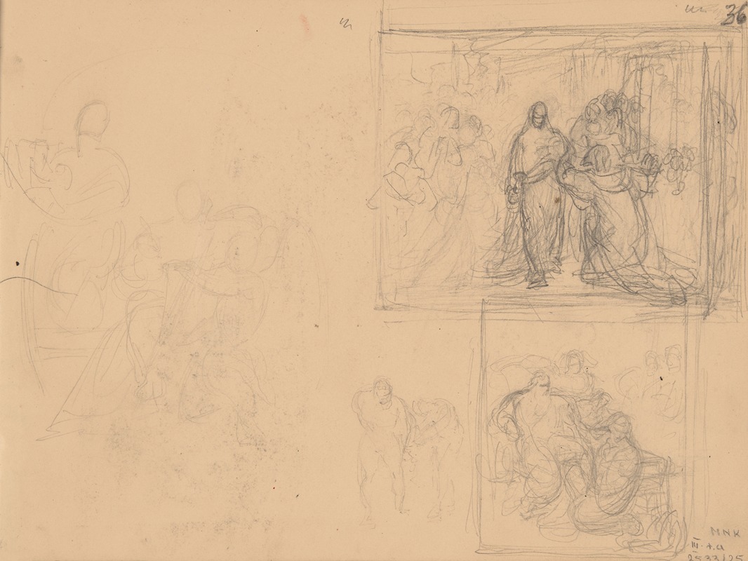 Józef Simmler - Sketches of figural compositions
