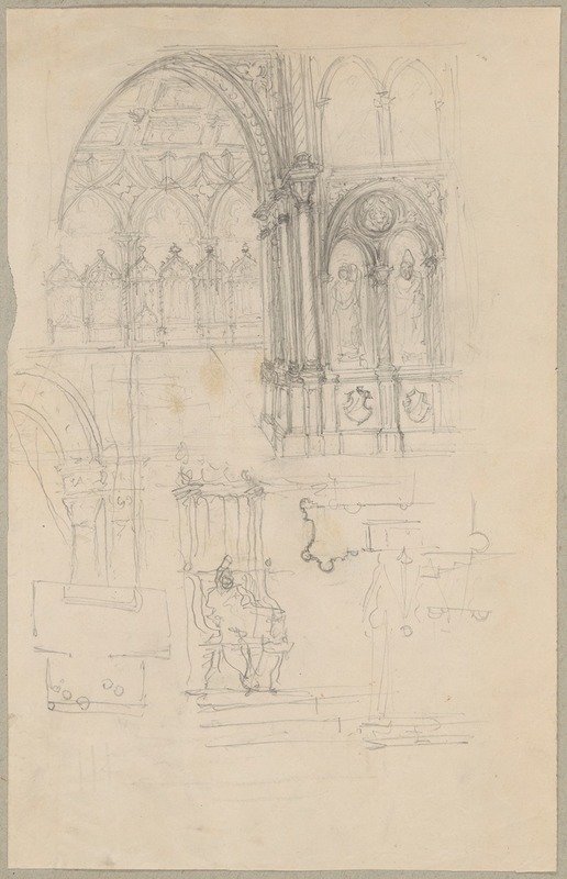 Józef Simmler - Sketches of fragments of Gothic architecture