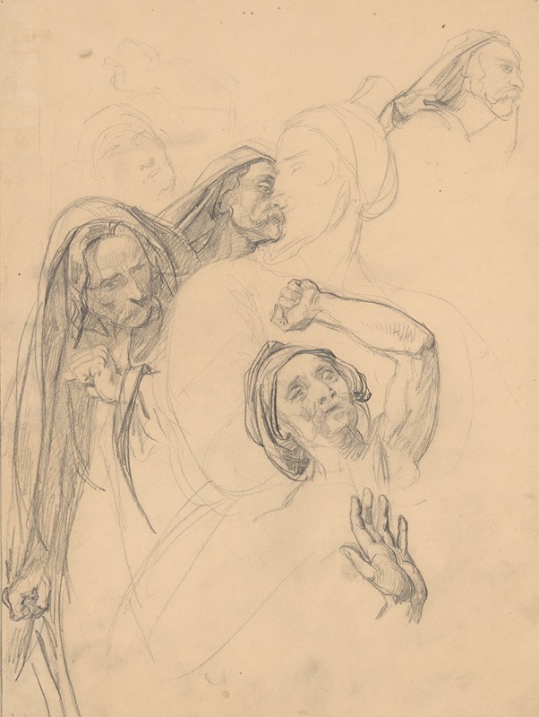 Józef Simmler - Sketches of the heads of witnesses to the death of St. Matthias to the painting ‘Martyrdom of St. Matthias’