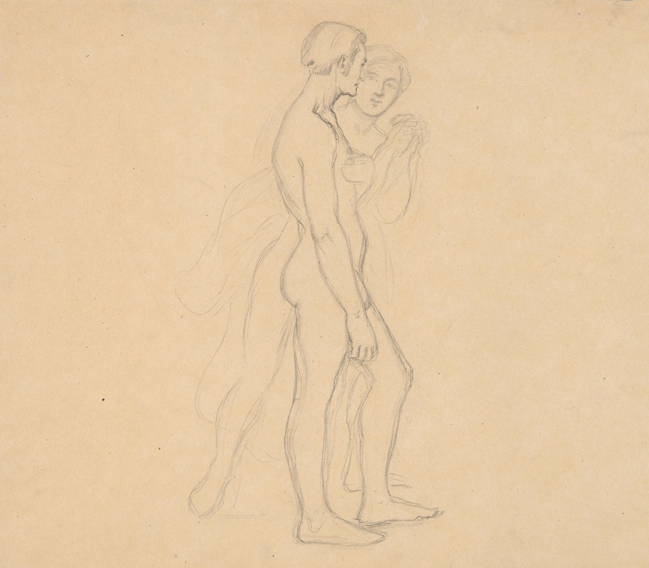 Józef Simmler - Sketches of two nude males