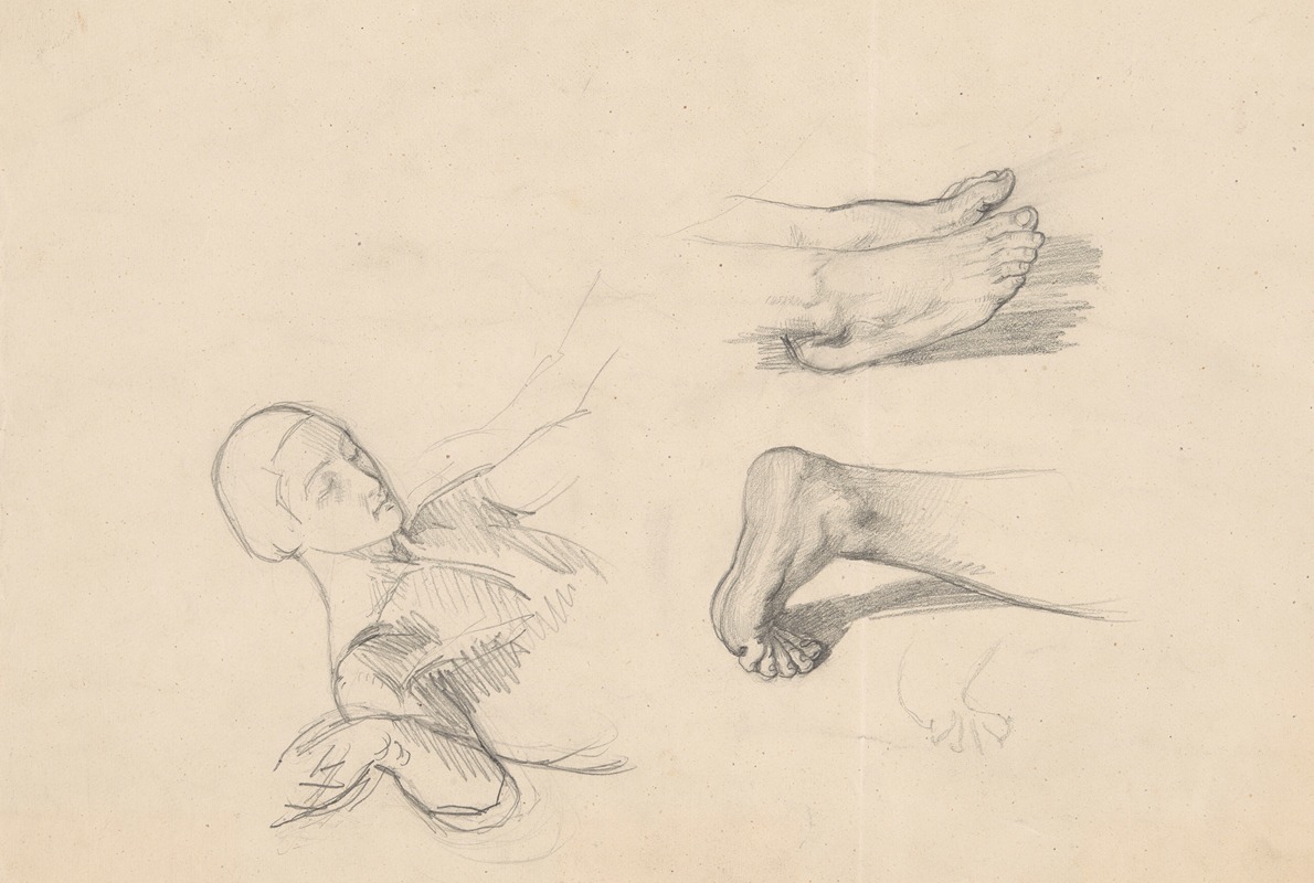 Józef Simmler - Studies of feet of Nicodemus and Christ to the painting ‘Entombment’
