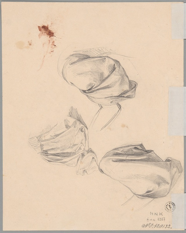 Józef Simmler - Studies of sleeve and robe fragment