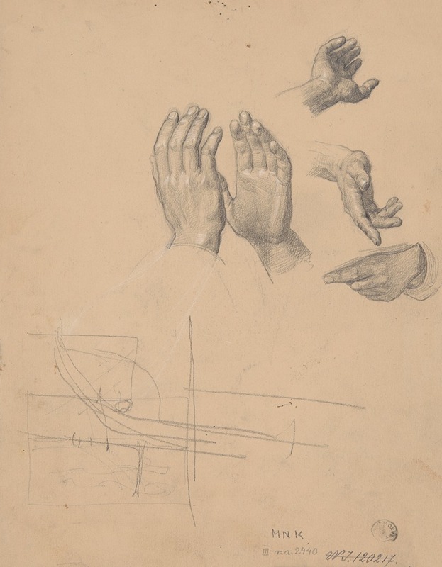 Józef Simmler - Studies of the hand of St. Matthias and high priests