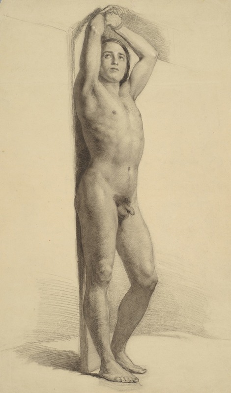 Józef Simmler - Study of a nude male to the figure of St. Sebastian