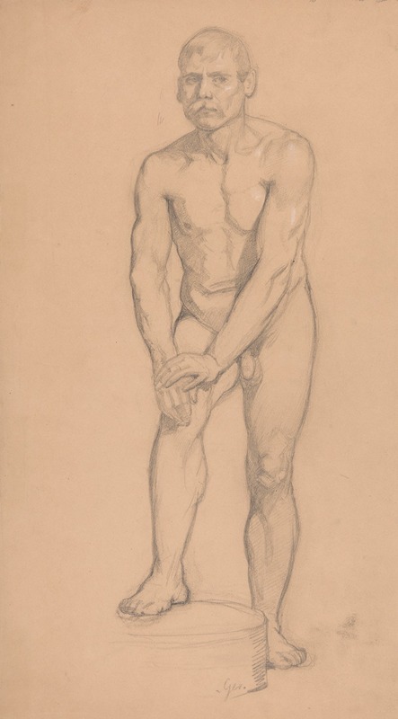 Józef Simmler - Study of a nude male