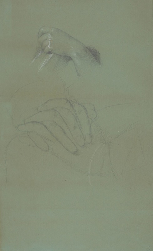 Józef Simmler - Study of hands for the painting ‘Death of Barbara Radziwiłł’