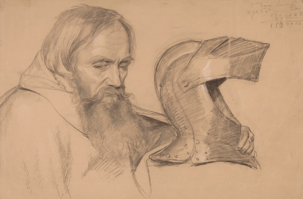 Józef Simmler - Study of monk bust and visor