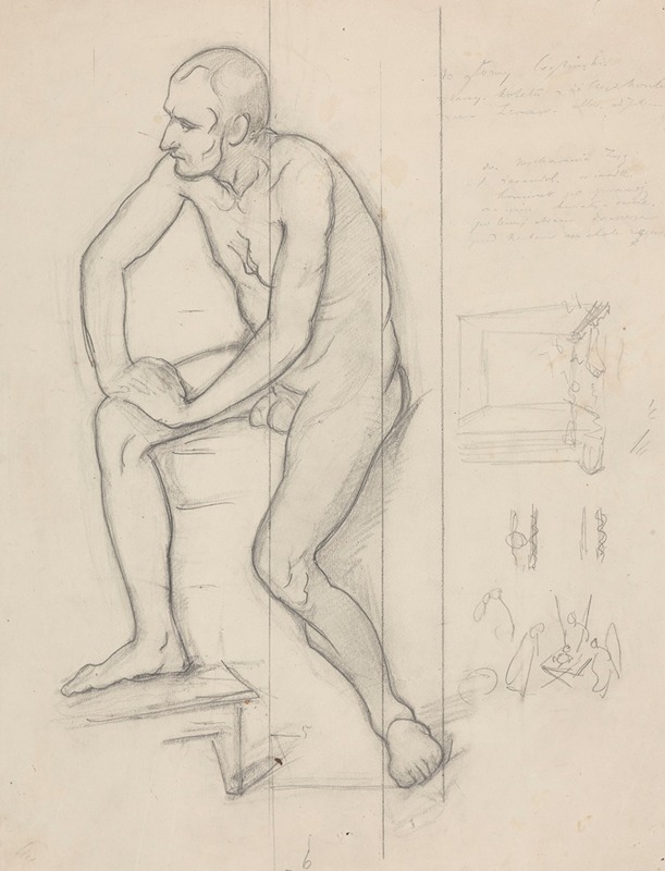Józef Simmler - Study of the king figure for the painting ‘Death of Barbara Radziwiłł’